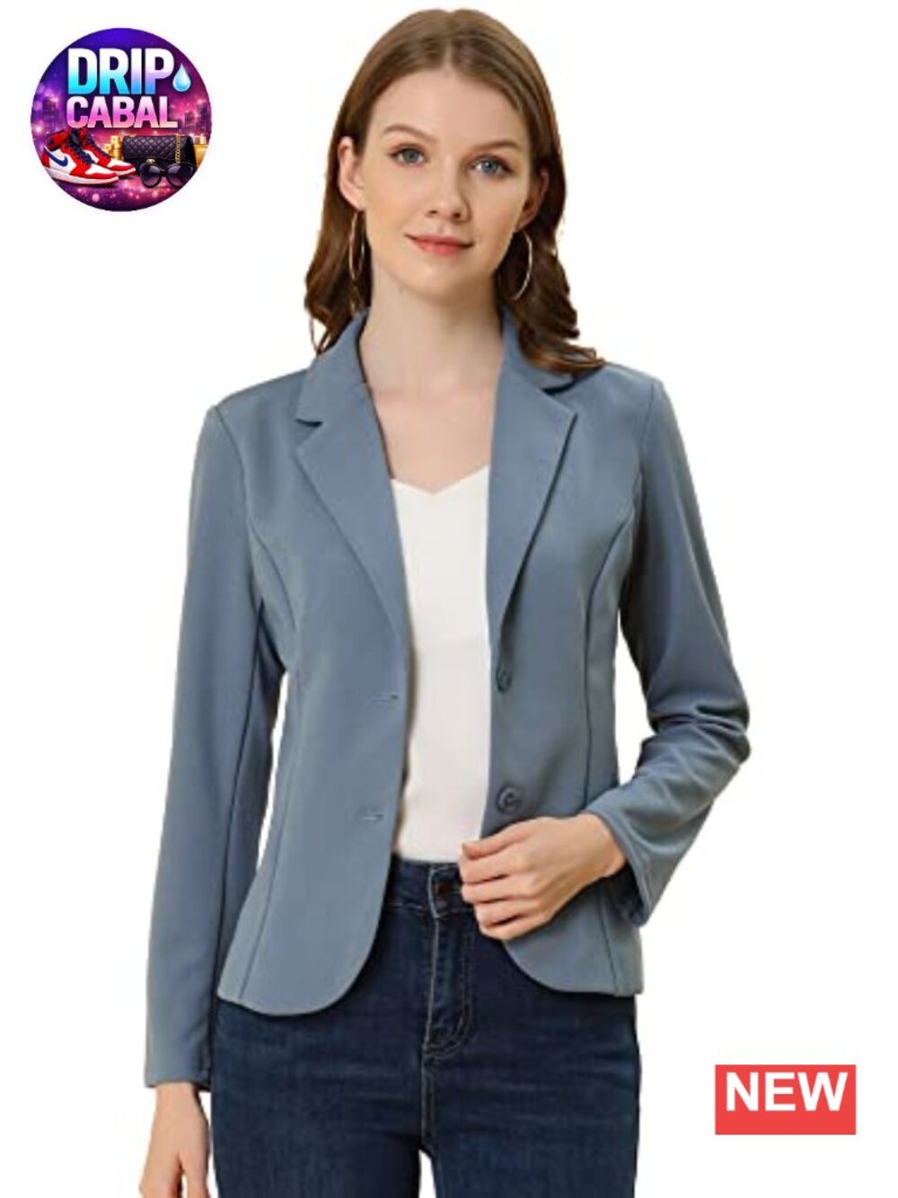Knit Stretchy Blazer Long Sleeve Business Casual Work Jacket